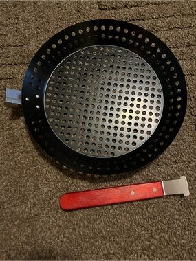 Perforated Grill Basket with Red Wooden Handle - Home Accents